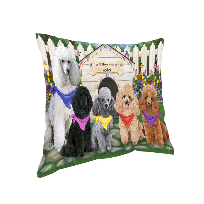 Spring Dog House Poodles Dog Pillow PIL56844