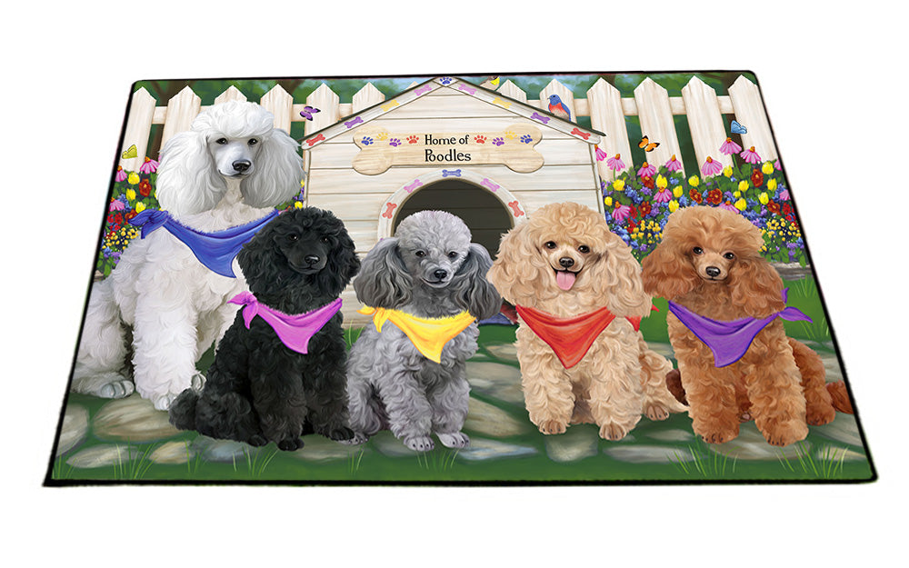 Spring Dog House Poodles Dog Floormat FLMS50385