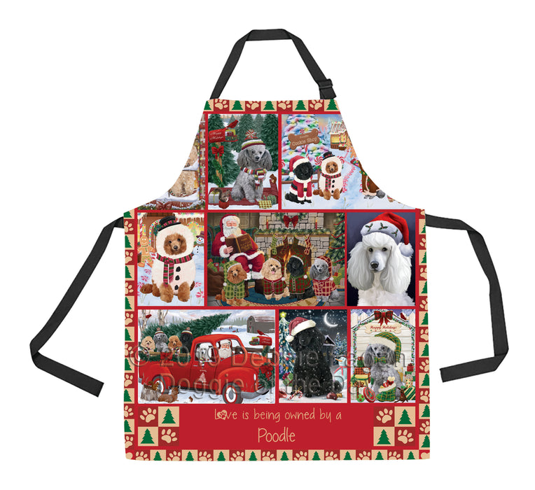 Love is Being Owned Christmas Poodle Dogs Apron