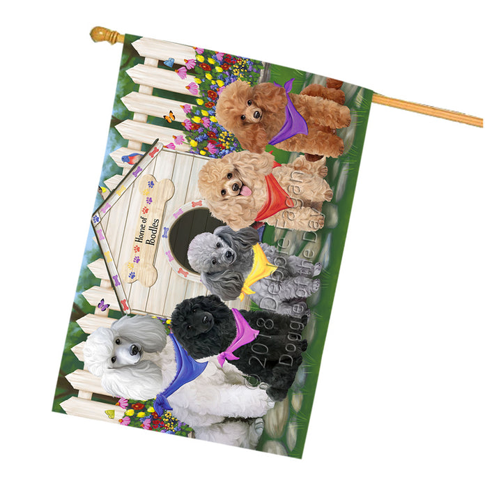 Spring Dog House Poodles Dog House Flag FLG50212