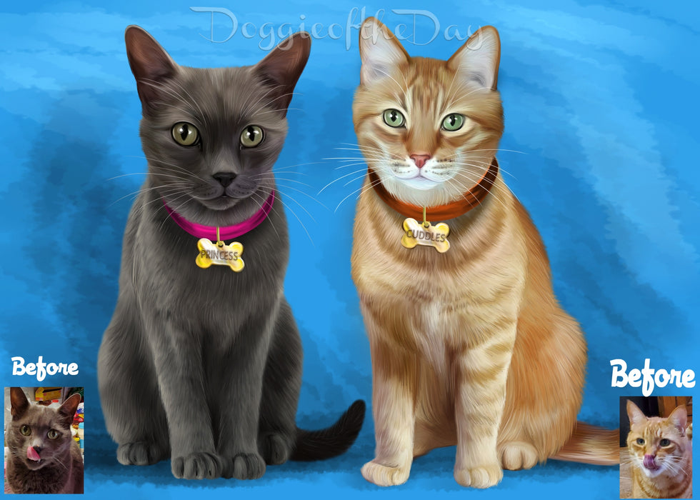 Digital Painting PERSONALIZED PET PORTRAIT! Custom Pet Dog or Cat Art