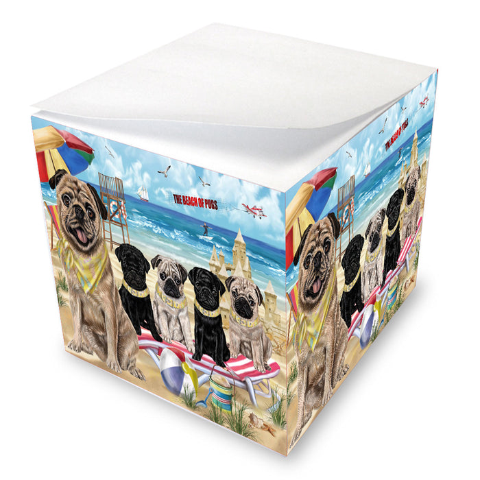 Pet Friendly Beach Pug Dogs Note Cube NOC-DOTD-A57145