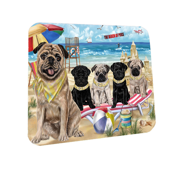 Pet Friendly Beach Pug Dogs Coasters Set of 4 CSTA58104