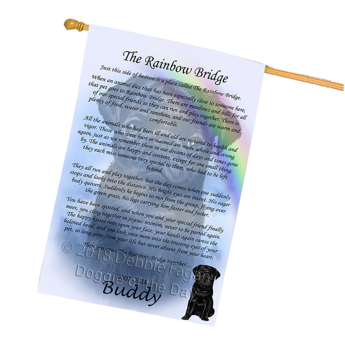 Rainbow Bridge Pug Dog House Flag FLG56383