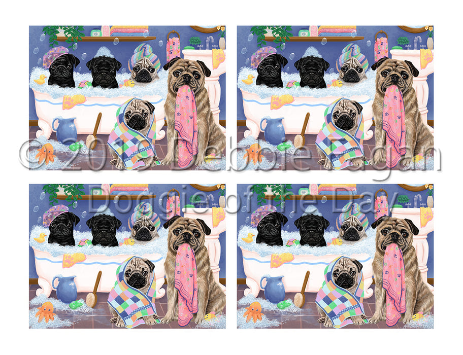 Rub A Dub Dogs In A Tub Pug Dogs Placemat
