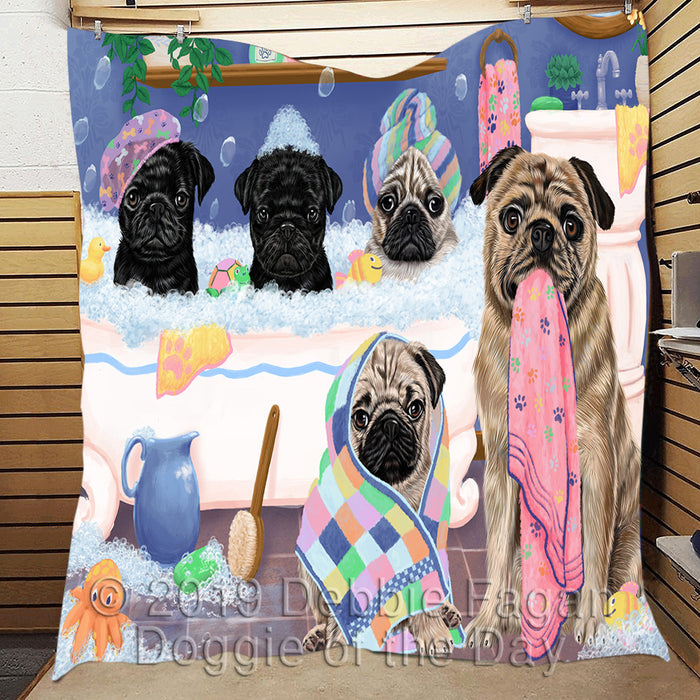 Rub A Dub Dogs In A Tub Pug Dogs Quilt