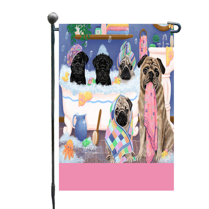 Personalized Rub A Dub Dogs In A Tub Pug Dogs Custom Garden Flag GFLG64898