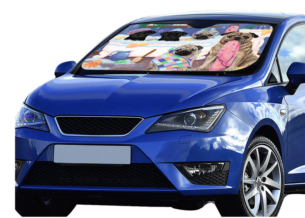 Rub A Dub Dogs In A Tub Pug Dogs Car Sun Shade