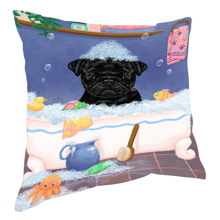 Rub A Dub Dog In A Tub Pug Dog Pillow with Top Quality High-Resolution Images - Ultra Soft Pet Pillows for Sleeping - Reversible & Comfort - Ideal Gift for Dog Lover - Cushion for Sofa Couch Bed - 100% Polyester, PILA90724