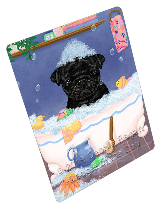 Rub A Dub Dog In A Tub Pug Dog Cutting Board - For Kitchen - Scratch & Stain Resistant - Designed To Stay In Place - Easy To Clean By Hand - Perfect for Chopping Meats, Vegetables, CA81812