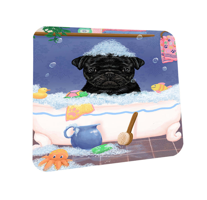 Rub A Dub Dog In A Tub Pug Dog Coasters Set of 4 CST57381
