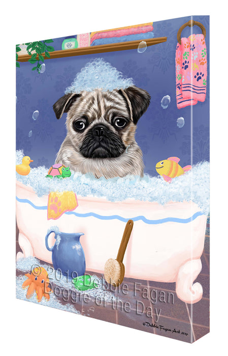 Rub A Dub Dog In A Tub Pug Dog Canvas Print Wall Art Décor CVS143324