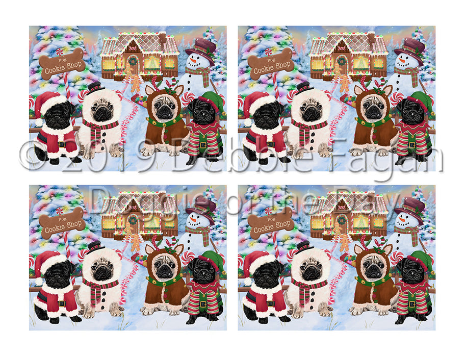 Holiday Gingerbread Cookie Pug Dogs Placemat