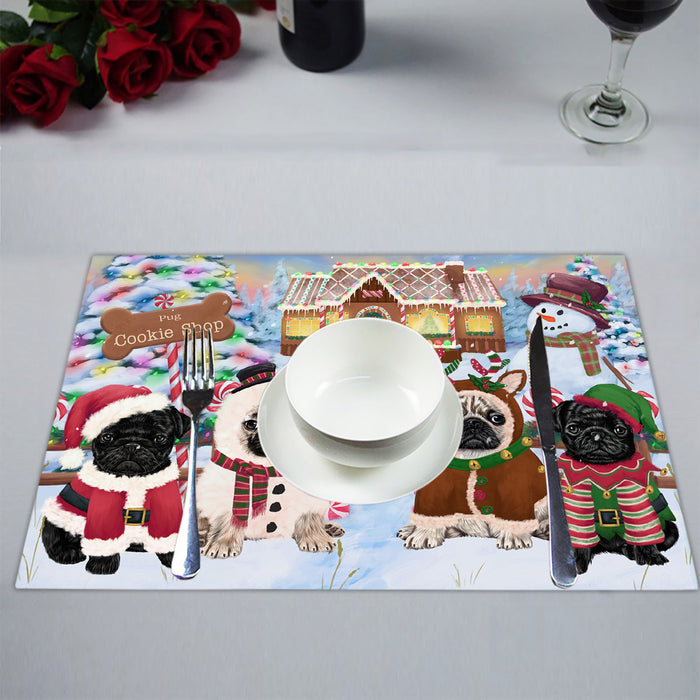 Holiday Gingerbread Cookie Pug Dogs Placemat