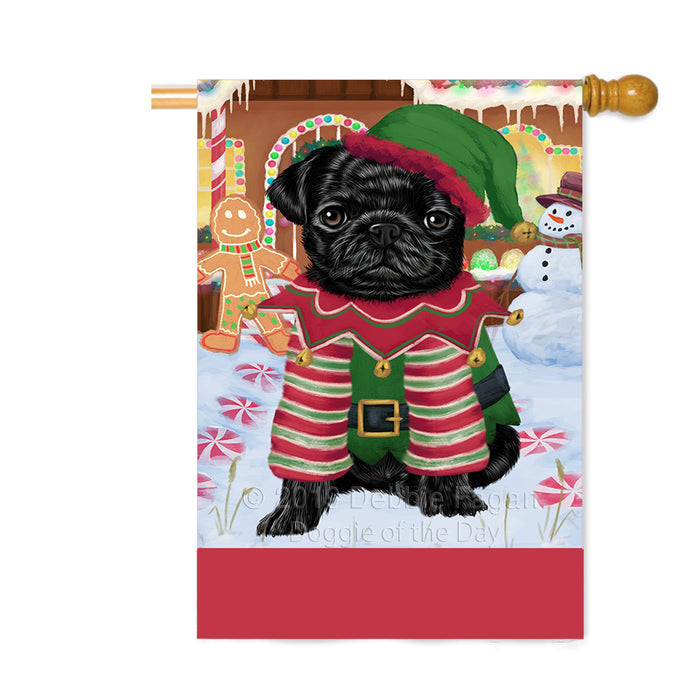 Personalized Gingerbread Candyfest Pug Dog Custom House Flag FLG63913