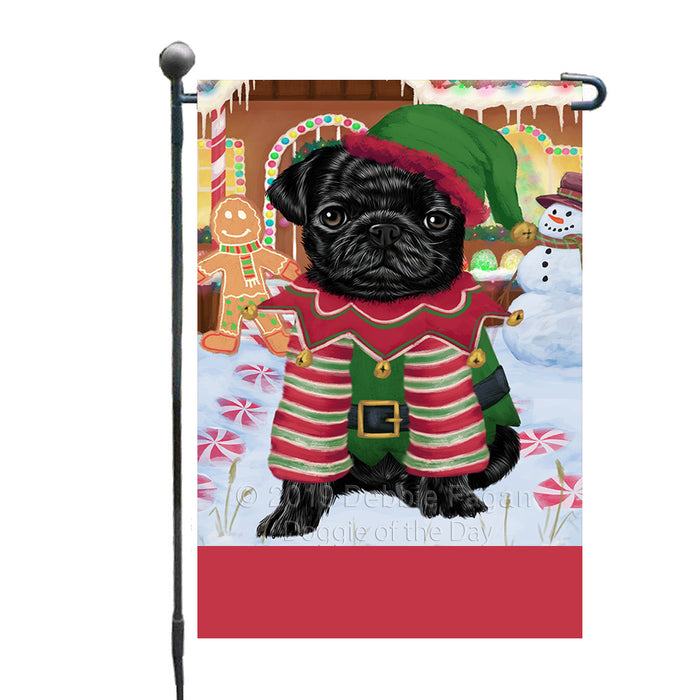 Personalized Gingerbread Candyfest Pug Dog Custom Garden Flag GFLG64130