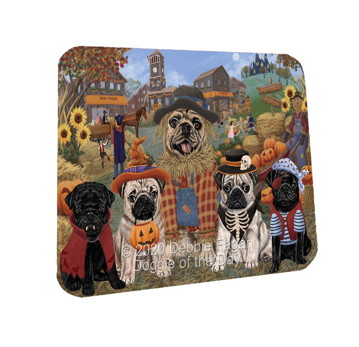 Halloween 'Round Town Pug Dogs Coasters Set of 4 CSTA57977