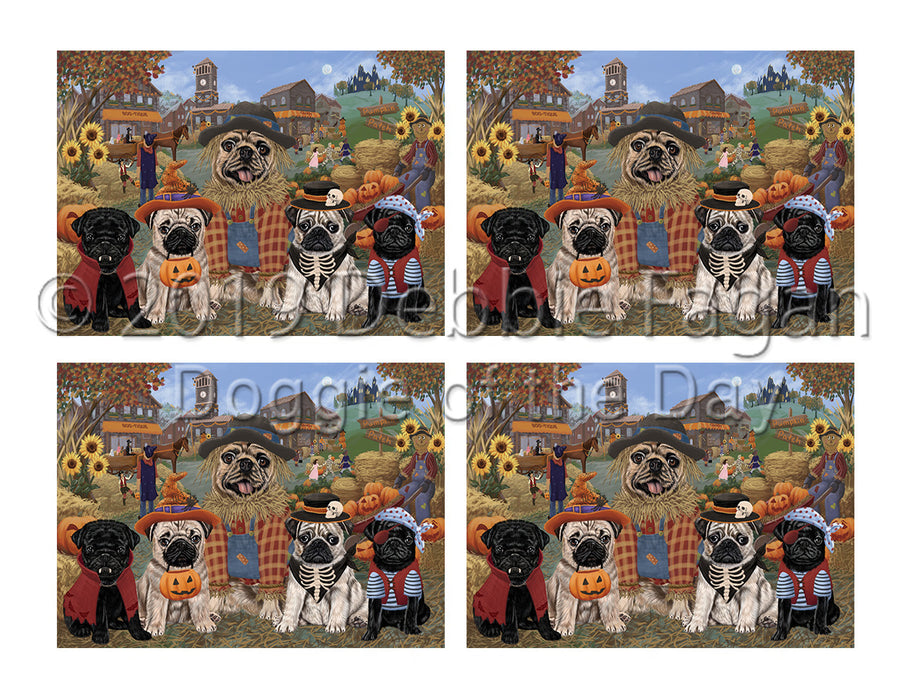 Halloween 'Round Town Pug Dogs Placemat
