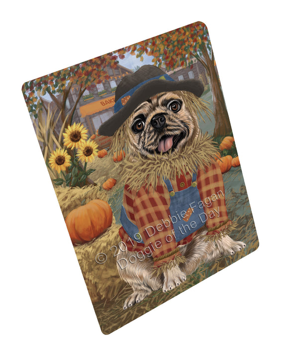 Fall Pumpkin Scarecrow Pug Dogs Cutting Board - For Kitchen - Scratch & Stain Resistant - Designed To Stay In Place - Easy To Clean By Hand - Perfect for Chopping Meats, Vegetables