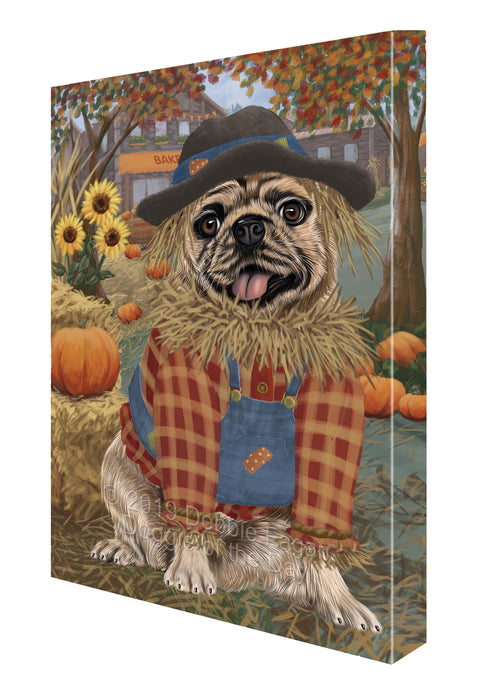 Fall Pumpkin Scarecrow Pug Dogs Canvas Print Wall Art Décor CVS144440