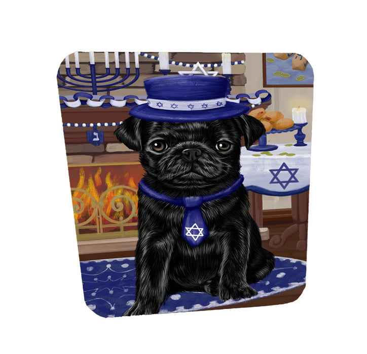 Happy Hanukkah Family Pug Dogs Coasters Set of 4 CSTA58750