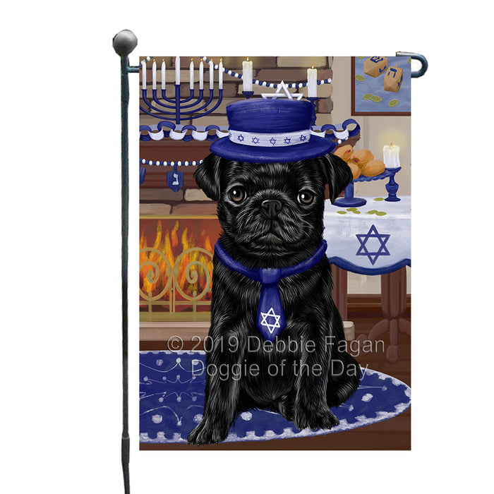 Happy Hanukkah Pug Dog Garden Flag GFLG65827