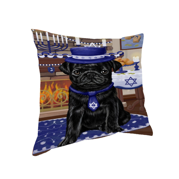 Happy Hanukkah Pug Dog Pillow PIL85484