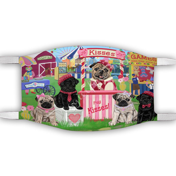 Carnival Kissing Booth Pug Dogs Face Mask FM48070