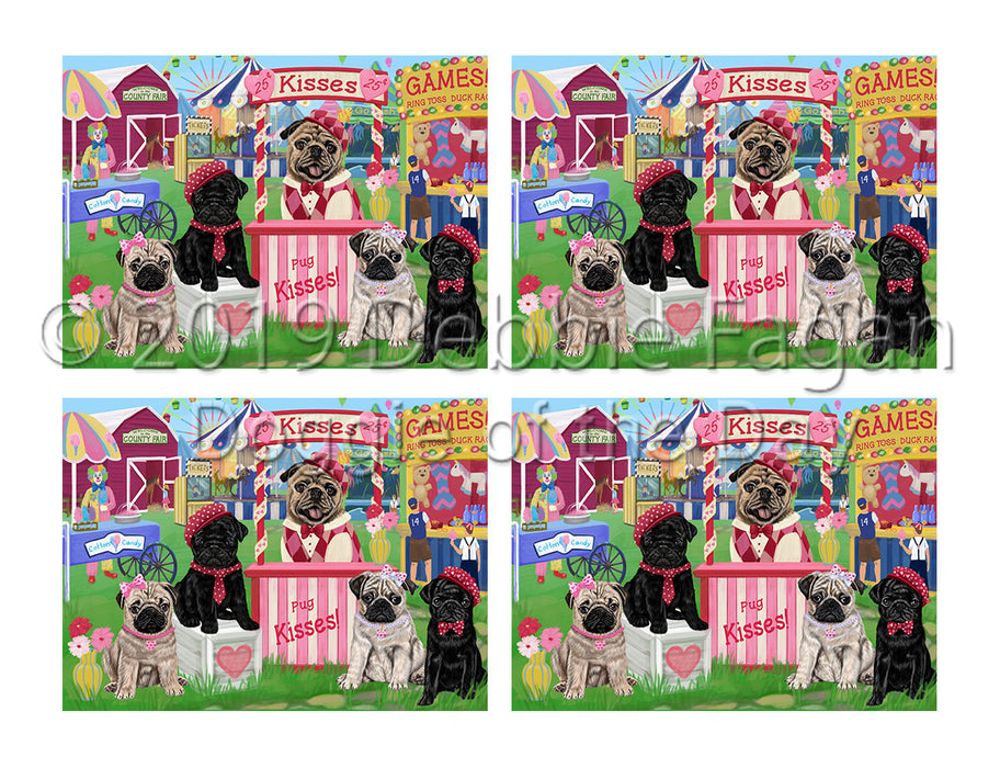 Carnival Kissing Booth Pug Dogs Placemat