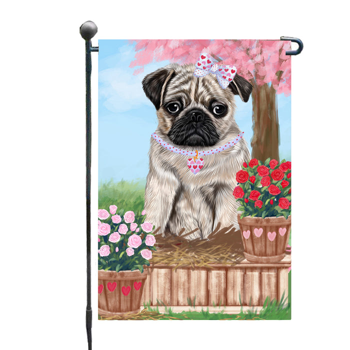 Personalized Rosie 25 Cent Kisses Pug Dog Custom Garden Flag GFLG64772