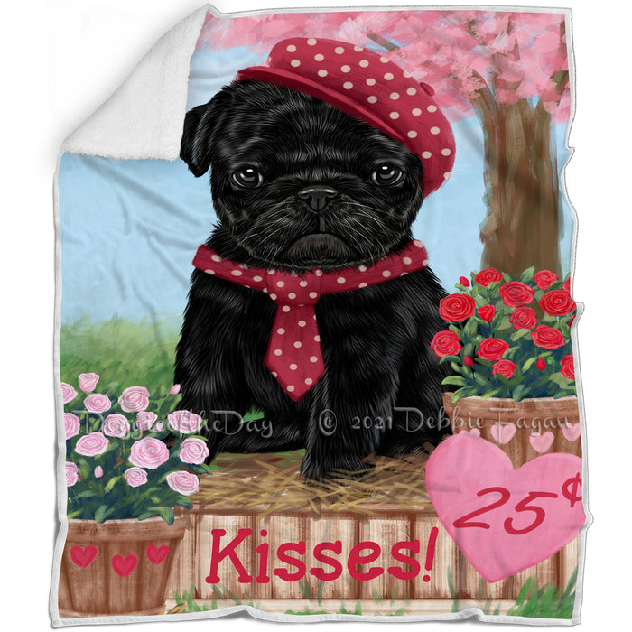 Rosie 25 Cent Kisses Pug Dog Blanket BLNKT123384