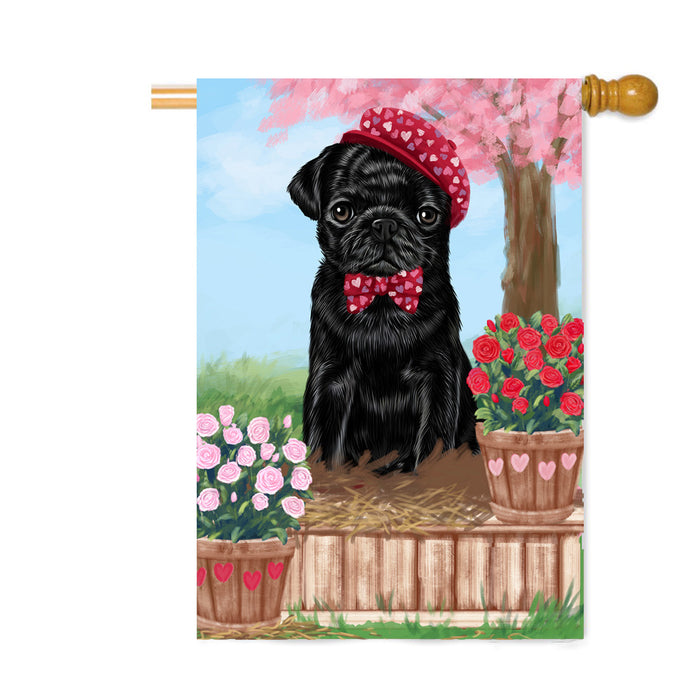 Personalized Rosie 25 Cent Kisses Pug Dog Custom House Flag FLG64921