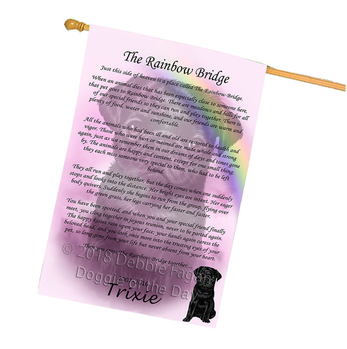 Rainbow Bridge Pug Dog House Flag FLG56384