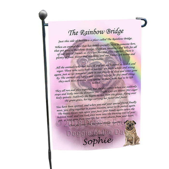 Rainbow Bridge Pug Dog Garden Flag GFLG56249