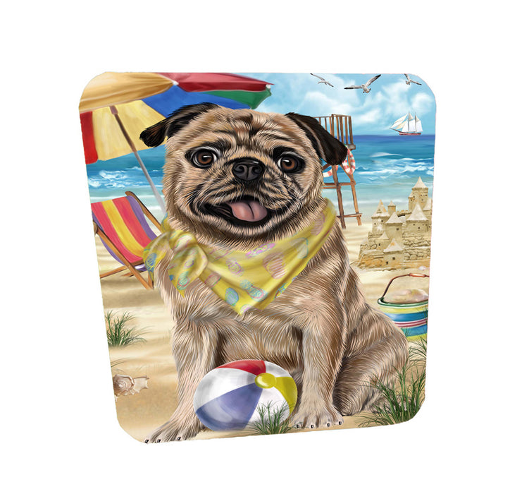 Pet Friendly Beach Pug Dog Coasters Set of 4 CSTA58159