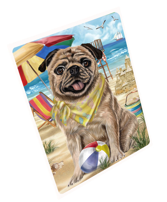 Pet Friendly Beach Pug Dog Cutting Board - For Kitchen - Scratch & Stain Resistant - Designed To Stay In Place - Easy To Clean By Hand - Perfect for Chopping Meats, Vegetables, CA82534