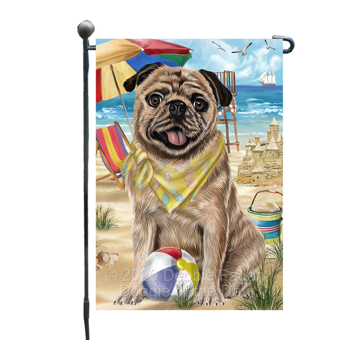 Pet Friendly Beach Pug Dog Garden Flags Outdoor Decor for Homes and Gardens Double Sided Garden Yard Spring Decorative Vertical Home Flags Garden Porch Lawn Flag for Decorations GFLG67782