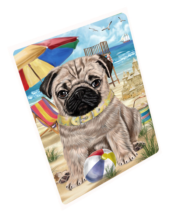 Pet Friendly Beach Pug Dog Cutting Board - For Kitchen - Scratch & Stain Resistant - Designed To Stay In Place - Easy To Clean By Hand - Perfect for Chopping Meats, Vegetables, CA82536