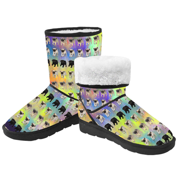 Paradise Wave Pug Dogs Men's Snow Boots