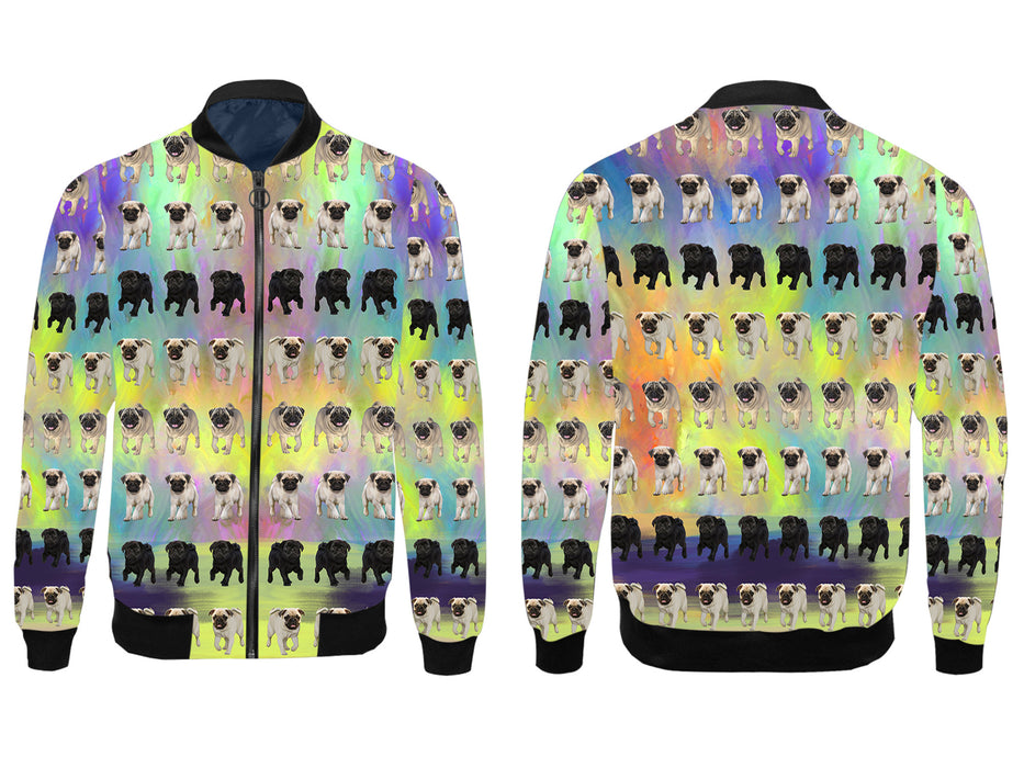 Paradise Wave Pug Dogs All Over Print Wome's Jacket