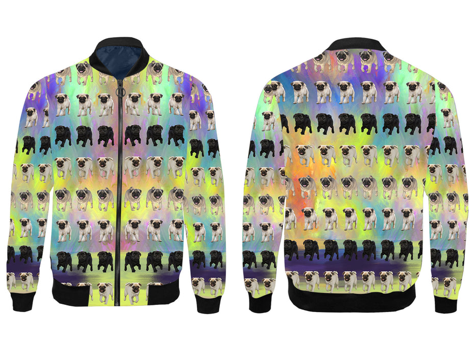Paradise Wave Pug Dogs All Over Print Men's Jacket