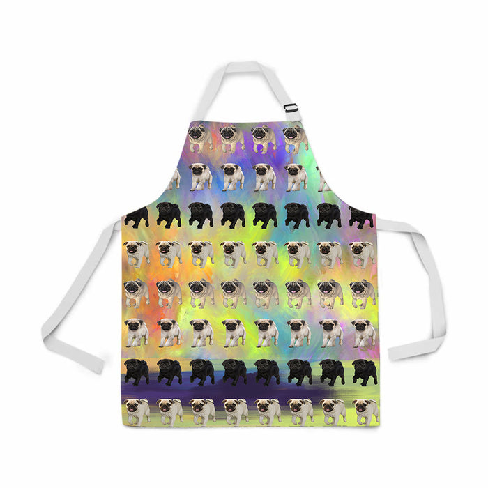 Paradise Wave Pug Dogs All Over Print Adjustable Apron