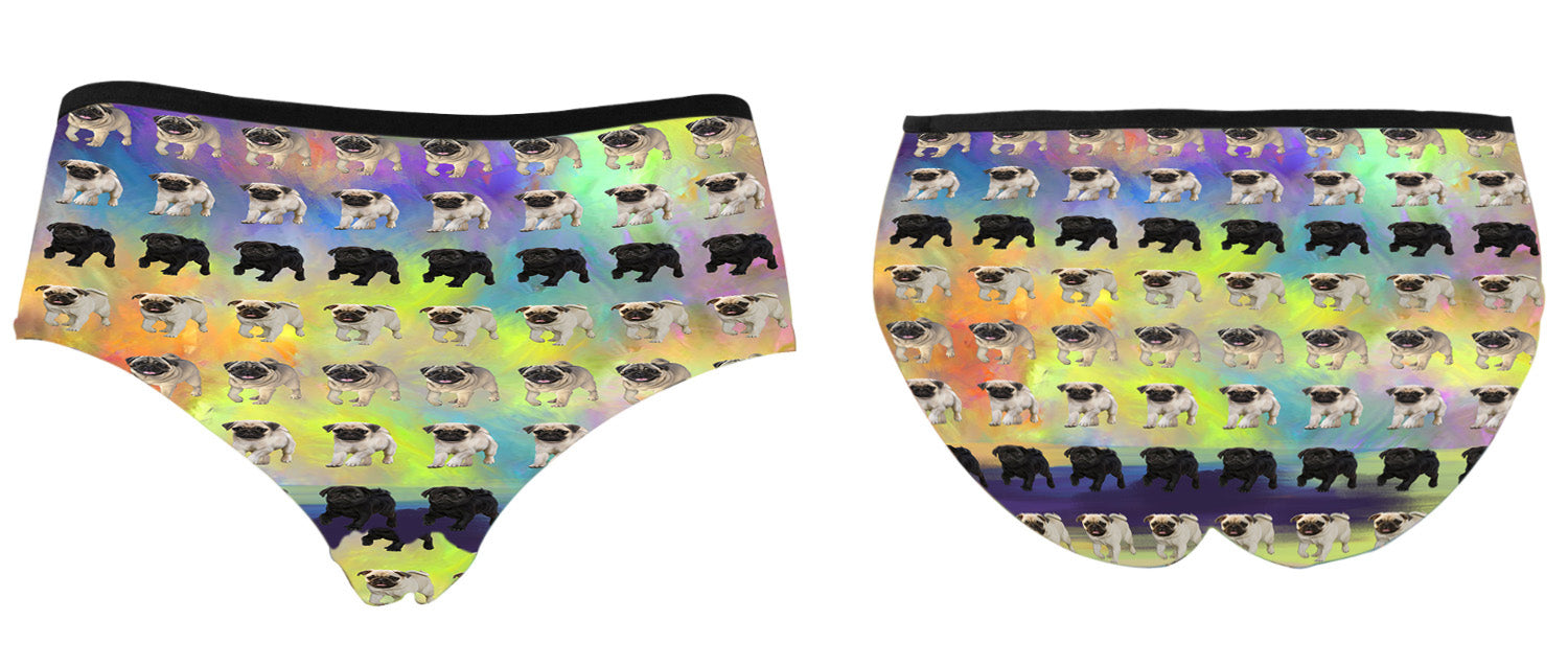 Paradise Wave Pug Dogs High Waist Women's Briefs