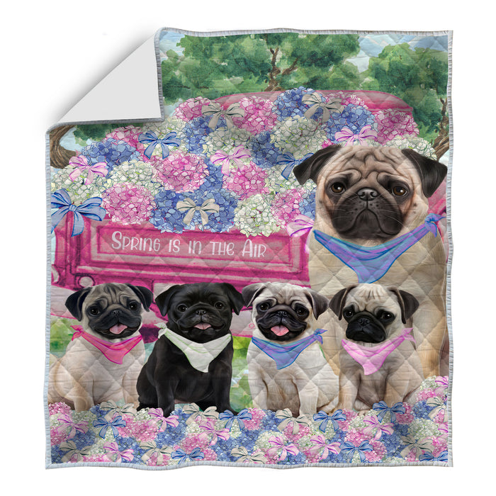 Pug Quilt: Explore a Variety of Designs, Halloween Bedding Coverlet Quilted, Personalized, Custom, Dog Gift for Pet Lovers
