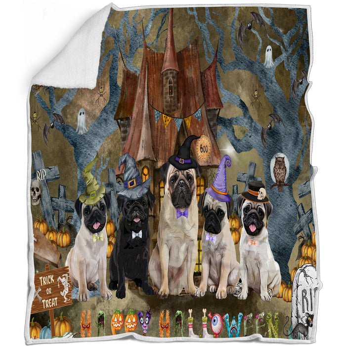 Pug Blanket: Explore a Variety of Designs, Custom, Personalized Bed Blankets, Cozy Woven, Fleece and Sherpa, Gift for Dog and Pet Lovers