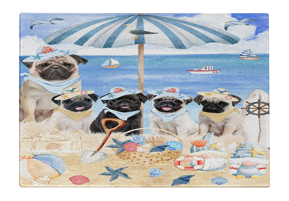 Pug Cutting Board: Explore a Variety of Designs, Personalized, Custom, Kitchen Tempered Glass Scratch and Stain Resistant, Halloween Gift for Pet and Dog Lovers