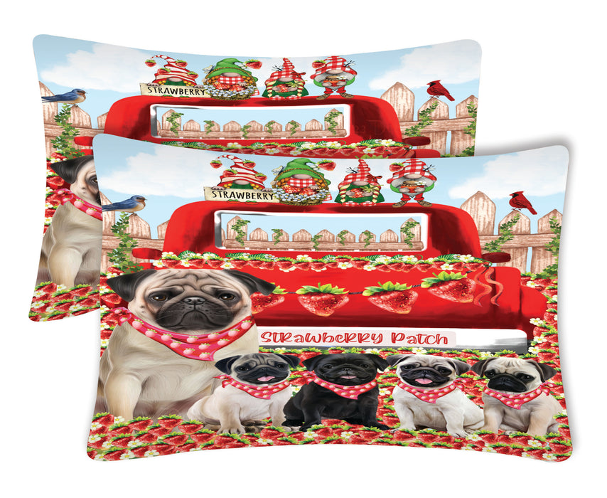 Pug Pillow Case, Soft and Breathable Pillowcases Set of 2, Explore a Variety of Designs, Personalized, Custom, Gift for Dog Lovers