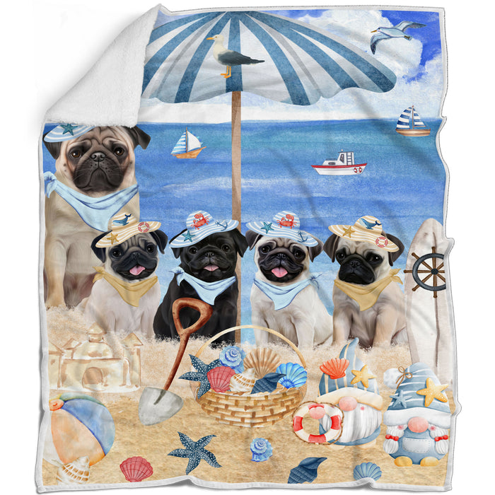 Pug Bed Blanket, Explore a Variety of Designs, Personalized, Throw Sherpa, Fleece and Woven, Custom, Soft and Cozy, Dog Gift for Pet Lovers