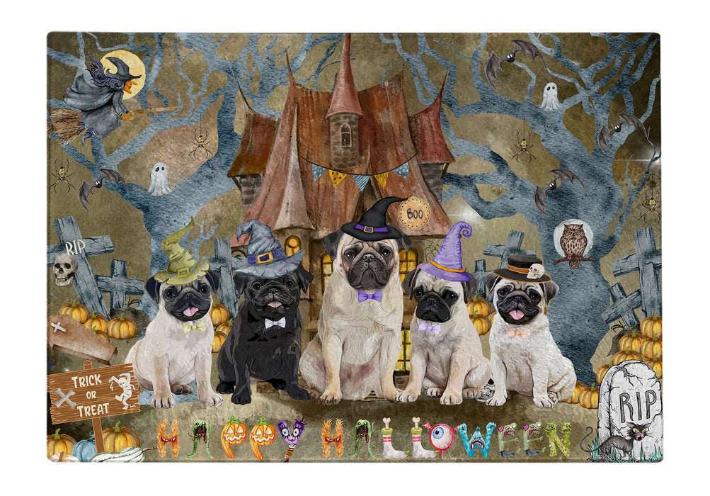 Pug Tempered Glass Cutting Board: Explore a Variety of Custom Designs, Personalized, Scratch and Stain Resistant Boards for Kitchen, Gift for Dog and Pet Lovers