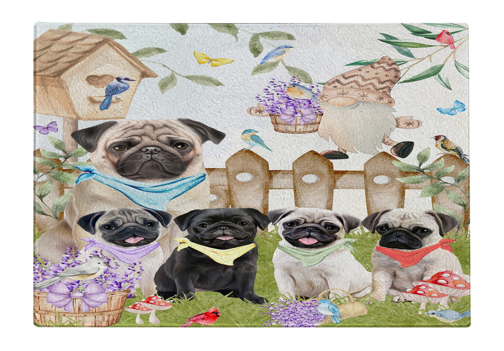 Pug Tempered Glass Cutting Board: Explore a Variety of Custom Designs, Personalized, Scratch and Stain Resistant Boards for Kitchen, Gift for Dog and Pet Lovers